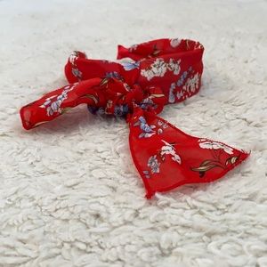 cute and stylish red floral headband